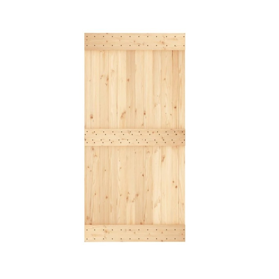 Puerta corredera con herrajes madera maciza de pino 100x210