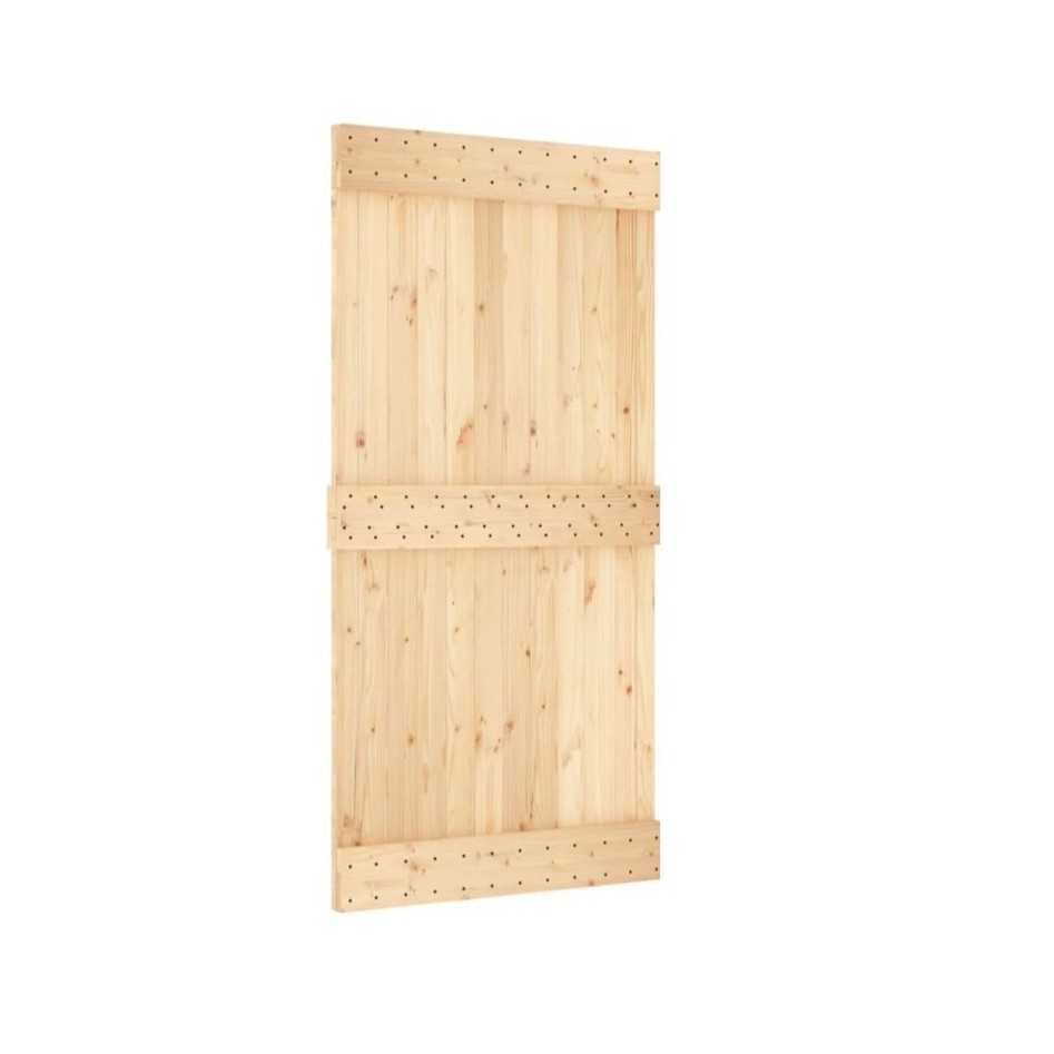 Puerta corredera con herrajes madera maciza de pino 100x210