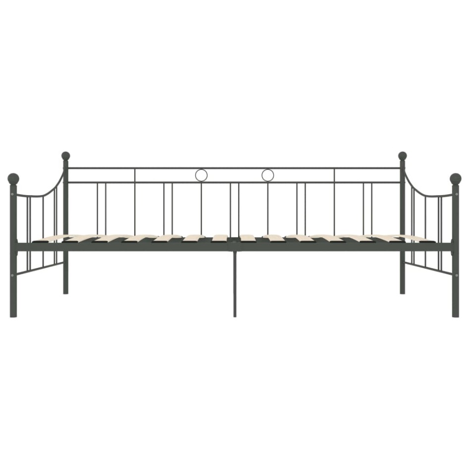 Estructura de cama de metal gris 90x200