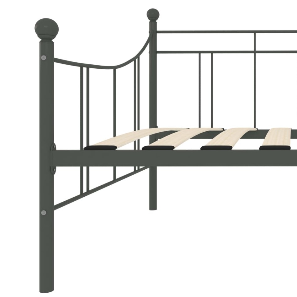 Estructura de cama de metal gris 90x200