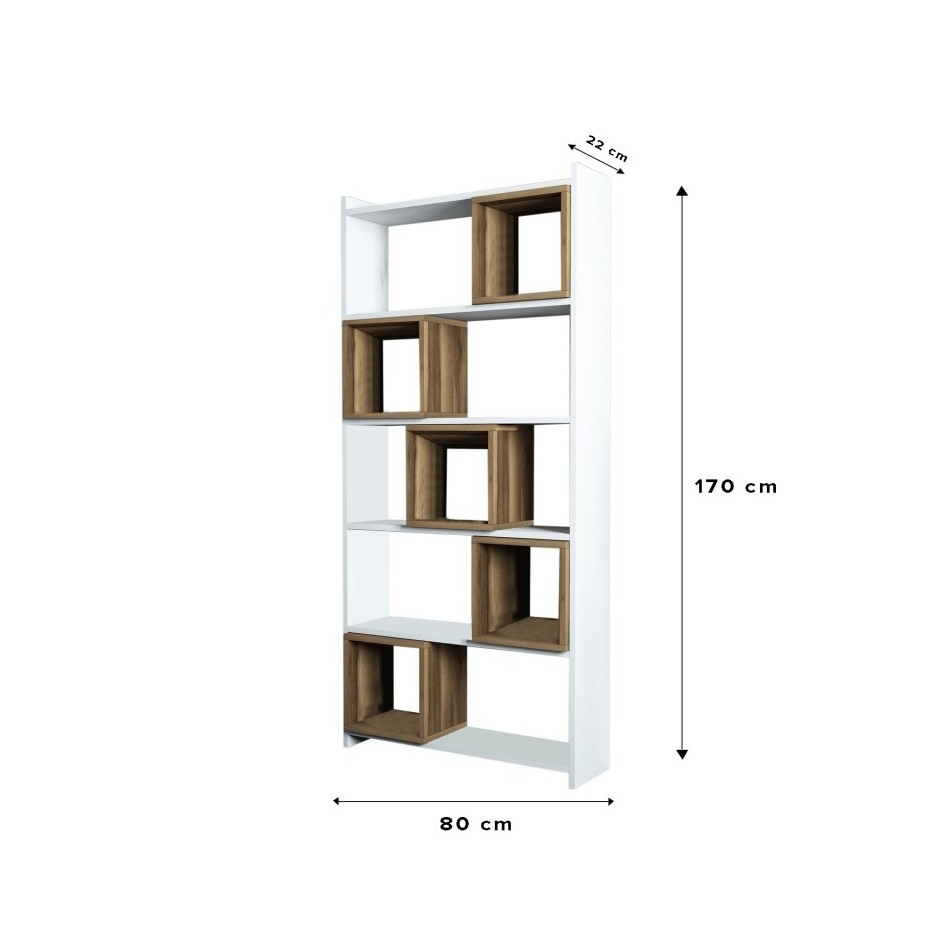 Estantería box nogal blanco