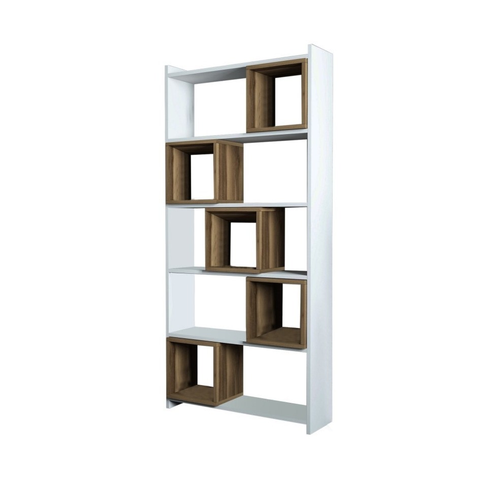 Estantería box nogal blanco