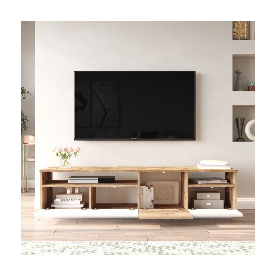 OFERTA - Mueble de tv Kailua Y127, Roble, 180x55x31cm