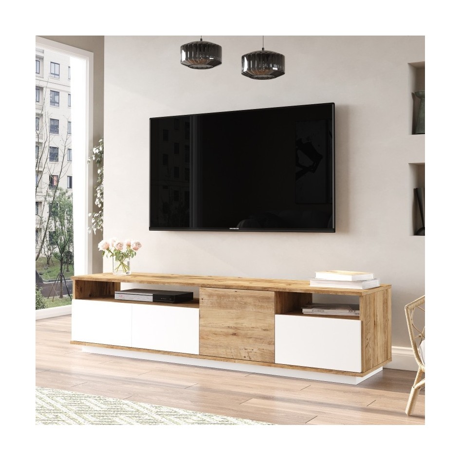 OFERTA - Mueble de tv Kailua Y127, Roble, 180x55x31cm