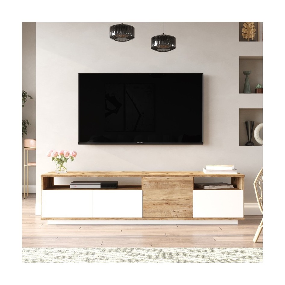 OFERTA - Mueble de tv Kailua Y127, Roble, 180x55x31cm