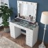 Tocador blanco con espejo LED
