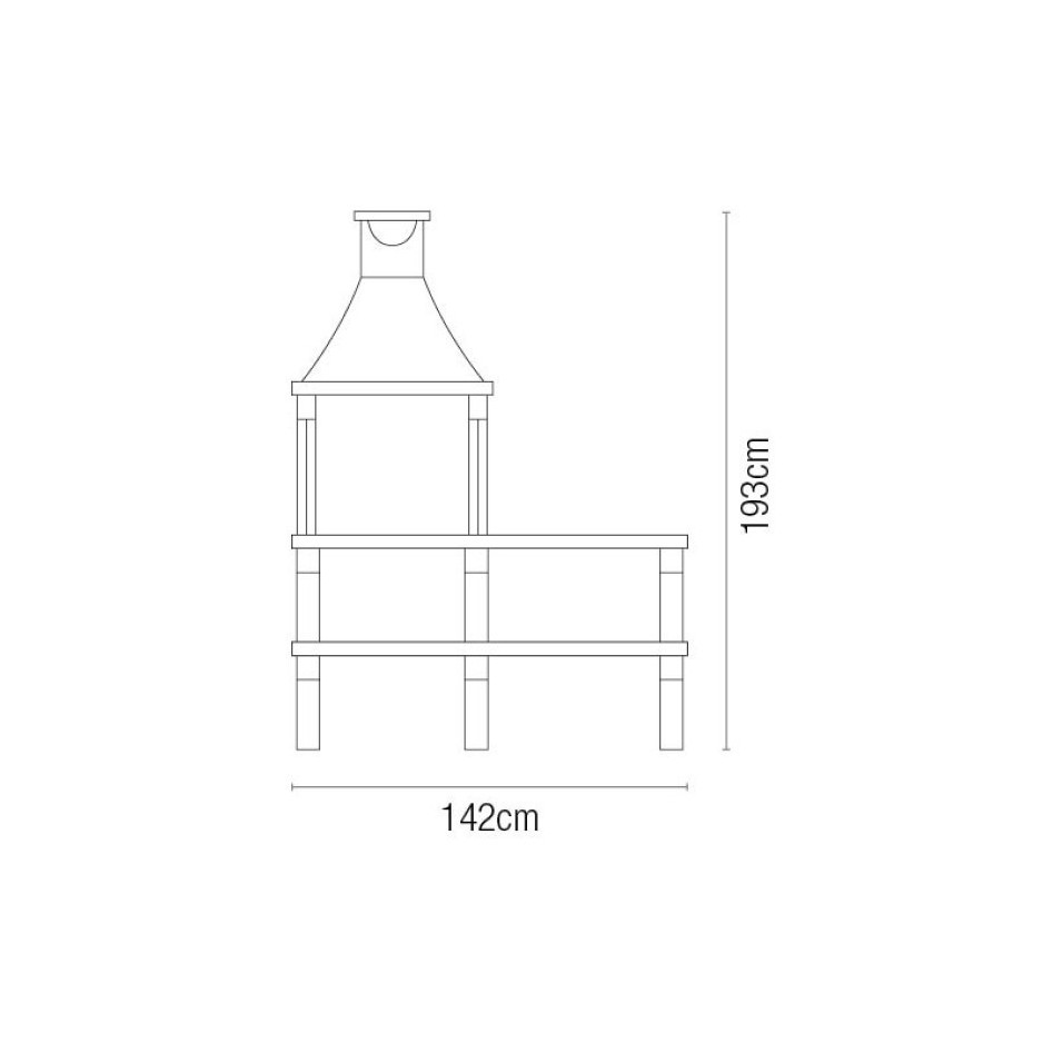 Oferta -Barbacoa con 2 encimeras, modelo Articimentos, estilo Collippo
