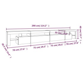 Mueble de TV con luces LED blanco 195x35x40