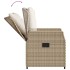 Sillones reclinables de jardín con cojines beige 2 uds ratán