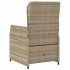 Sillones reclinables de jardín con cojines beige 2 uds ratán