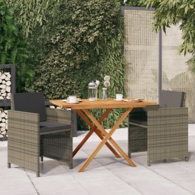 Set de comedor de jardín 3 piezas con cojines