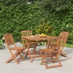 Juego de comedor de jardín 5 piezas madera maciza de acacia