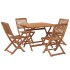 Juego de comedor de jardín 5 piezas madera maciza de