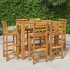 Mesa y taburetes altos de jardín 7 pzas madera maciza