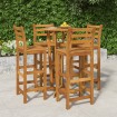 Mesa y taburetes altos de jardín 5 pzas madera maciza acacia