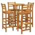 Mesa y taburetes altos de jardín 5 pzas madera maciza