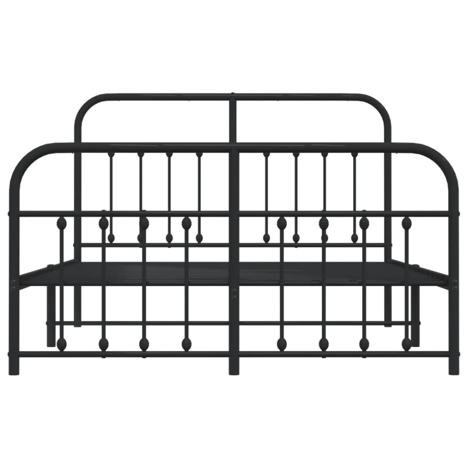 Estructura de cama cabecero y estribo metal negro 140x200