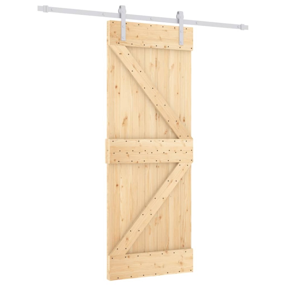 Puerta corredera con herrajes madera maciza de pino 80x210