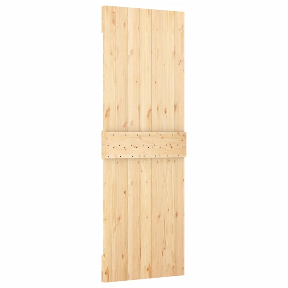 Puerta corredera con herrajes madera maciza de pino 80x210