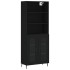 Aparador alto madera contrachapada negro 69,5x34x180