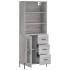 Aparador alto madera contrachapada gris sonoma 69,5x34x180
