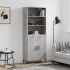 Aparador alto madera contrachapada gris sonoma 69,5x34x180