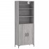Aparador alto madera contrachapada gris sonoma 69,5x34x180