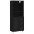 Aparador alto madera contrachapada negro 69,5x34x180