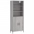 Aparador alto madera contrachapada gris sonoma 69,5x34x180