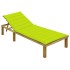 Tumbona con cojín verde brillante madera de pino