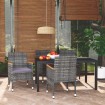 Juego muebles jardín 5 pzas con cojines ratán sintético gris