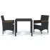 Juego muebles jardín 3 pzas con cojines ratán sintético