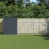 Caseta perros con corral acero galvanizado gris 165x659x181