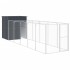 Caseta perros con corral acero galvanizado gris 165x659x181
