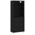 Aparador alto madera contrachapada negro 69,5x34x180
