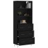 Aparador alto madera contrachapada negro 69,5x34x180