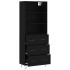 Aparador alto madera contrachapada negro 69,5x34x180
