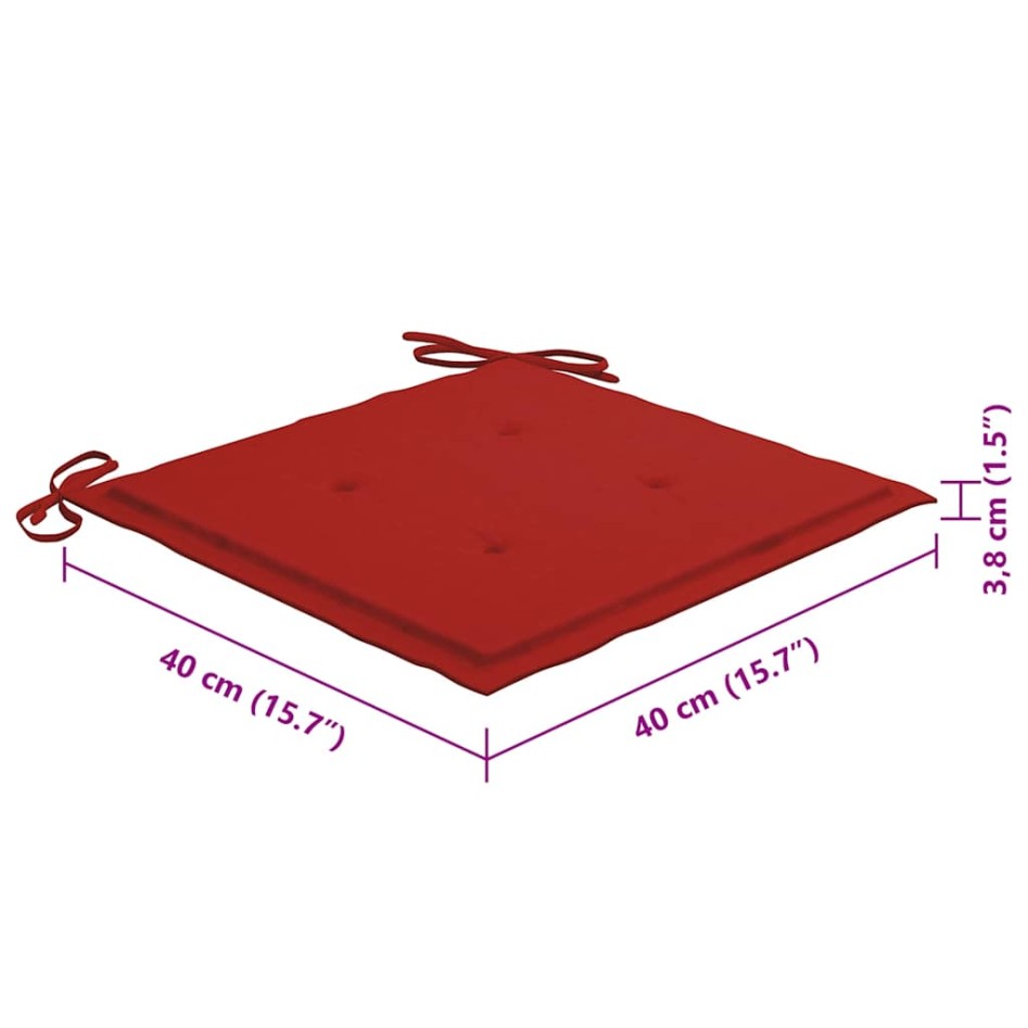 Sillas de jardín plegables 8 uds y cojines madera maciza