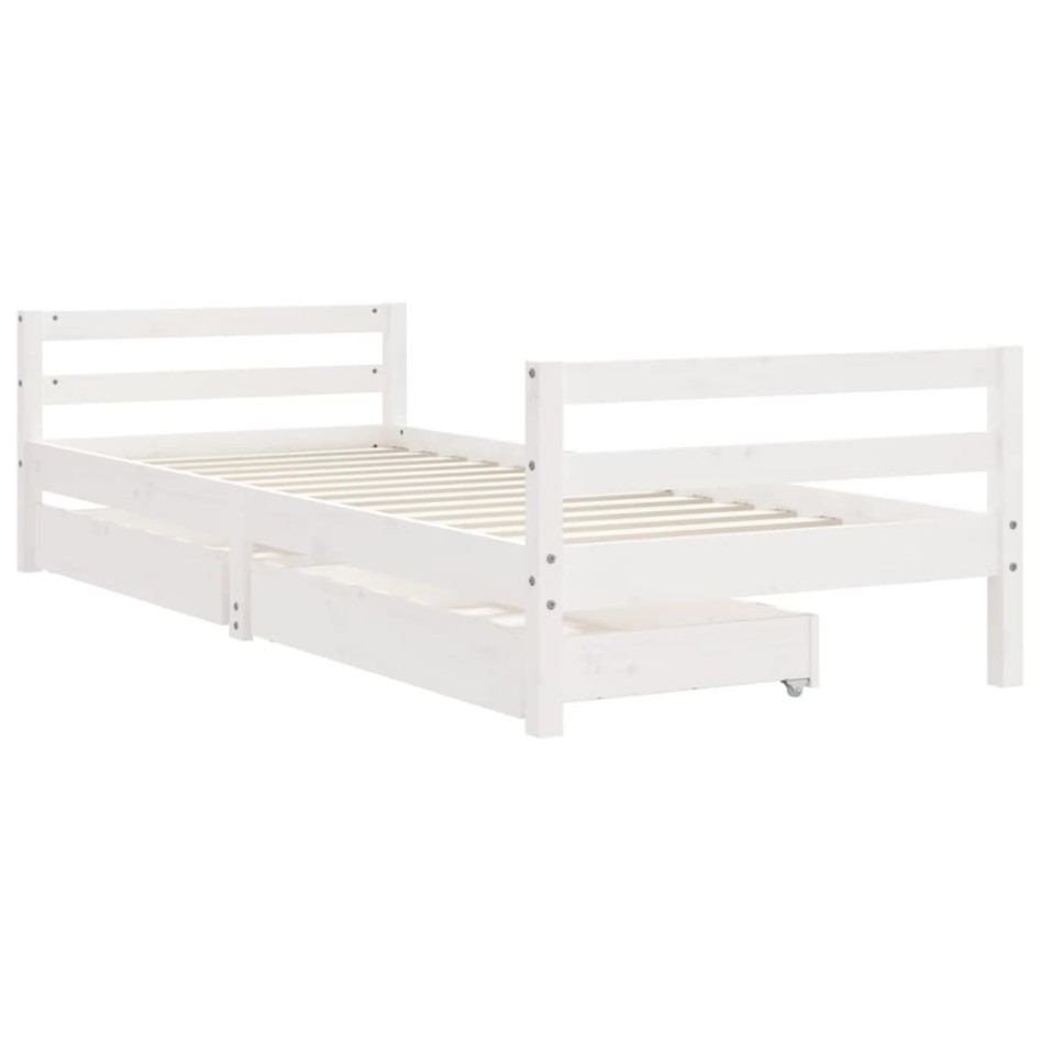 Estructura cama niños con cajones madera pino blanco 80x200