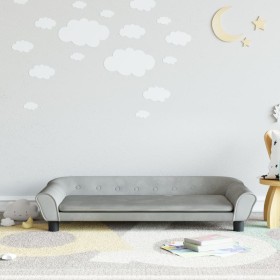 Sofá para niños de terciopelo gris claro 100x50x26