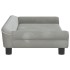 Sofá para niños de terciopelo gris claro 100x50x26