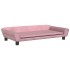 Sofá para niños de terciopelo rosa 100x50x26