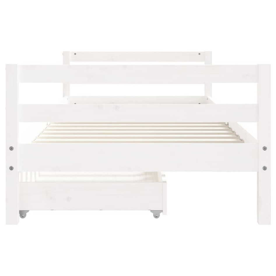 Estructura cama niños con cajones madera pino blanco 80x200