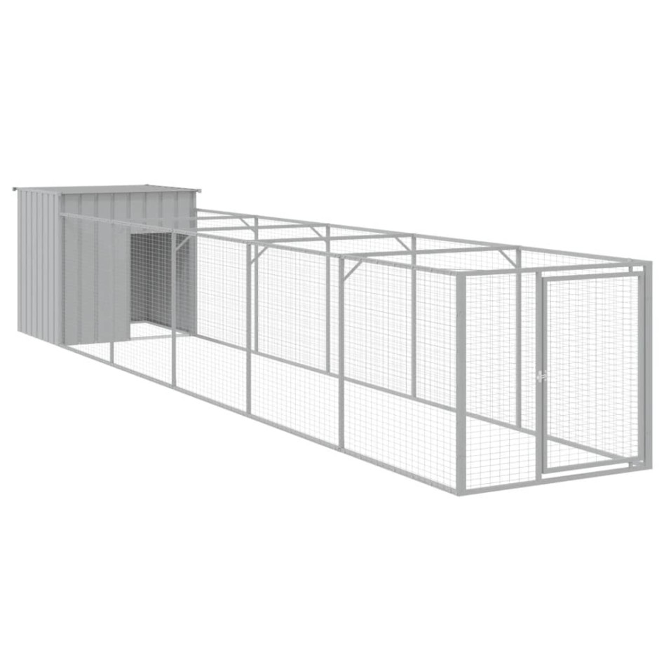 Caseta perros corral acero galvanizado gris claro