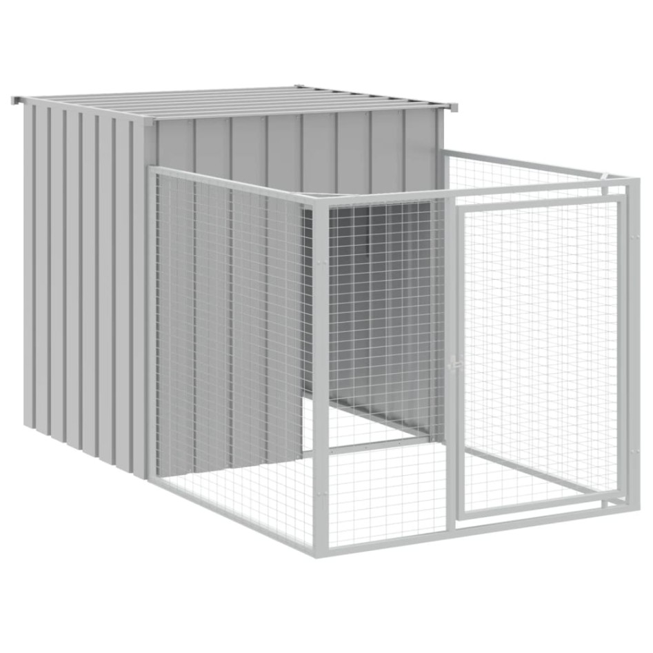Caseta perros corral acero galvanizado gris claro
