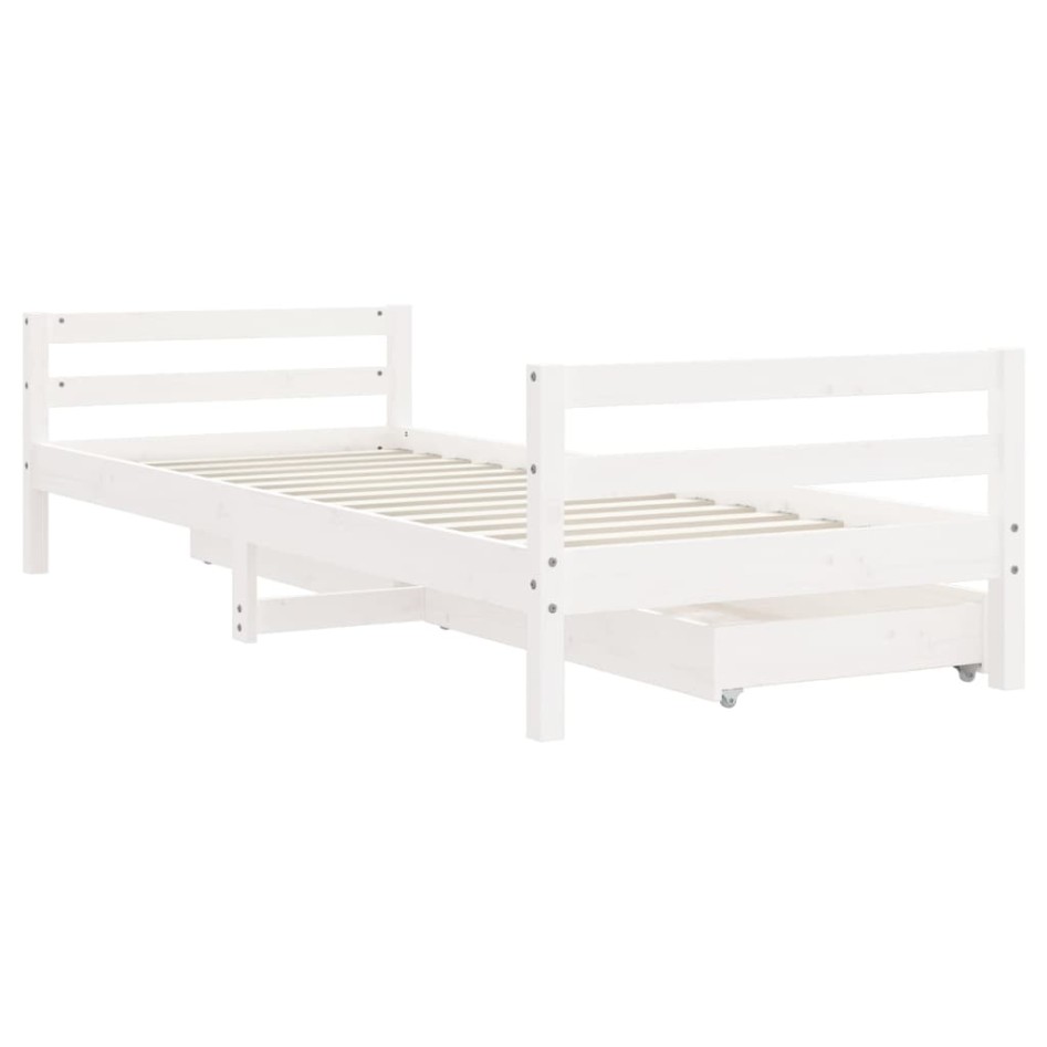 Estructura cama niños con cajones madera pino blanco 80x200