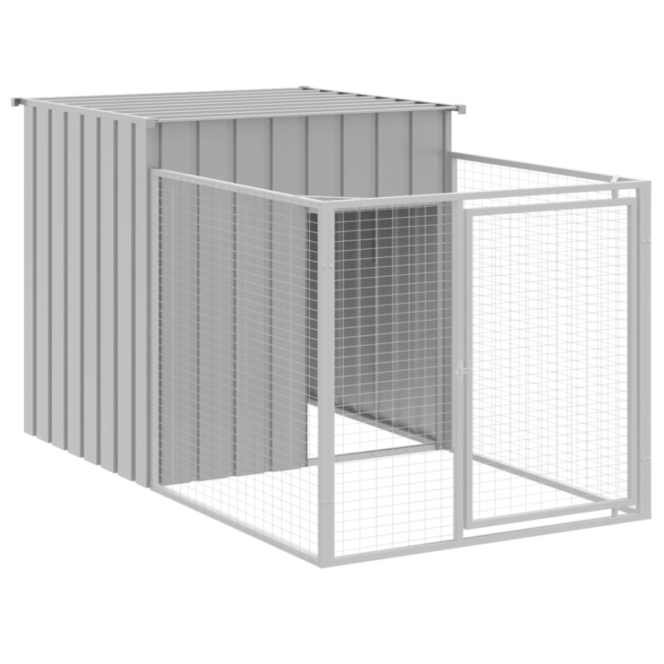 Caseta perro corral acero galvanizado gris claro