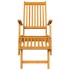 Silla de jardín con reposapiés y mesita madera maciza de