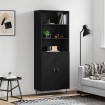 Aparador alto madera contrachapada negro 69,5x34x180 cm