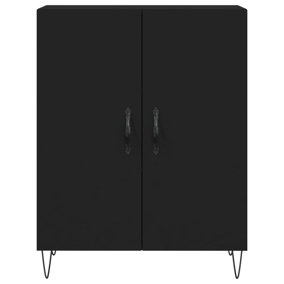 Aparador alto madera contrachapada negro 69,5x34x180